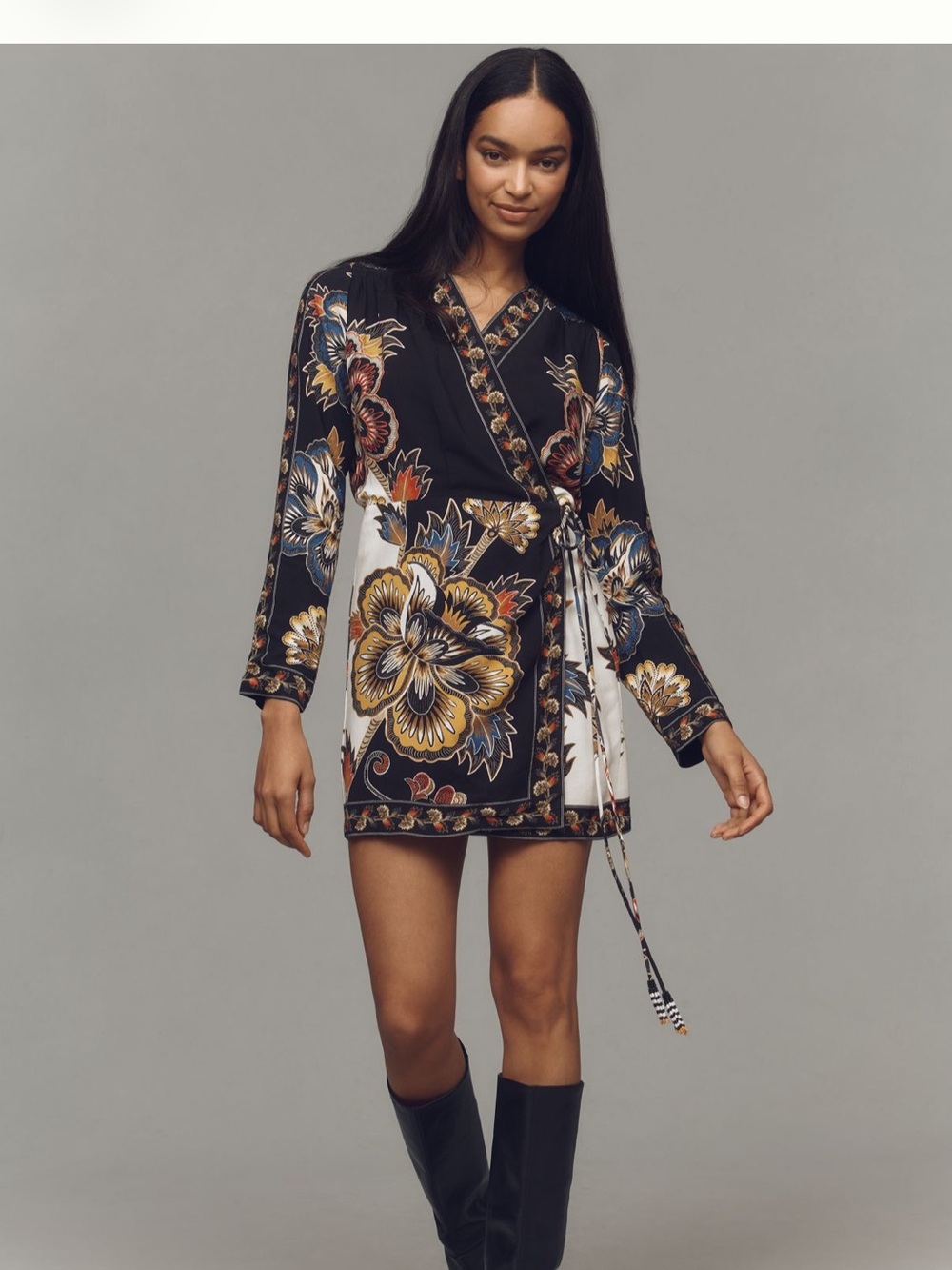 FARM Rio x Anthro Floral Wrap Mini Dress NWT